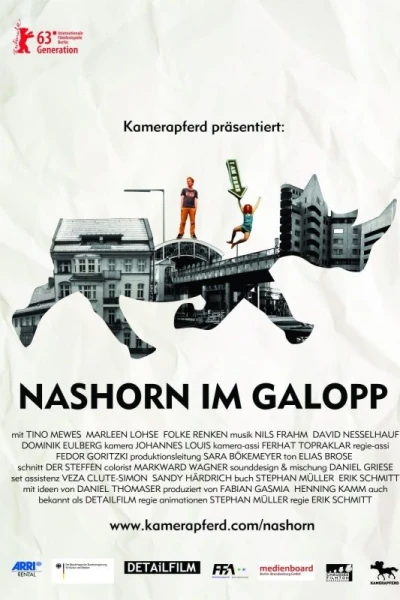 Nashorn im Galopp