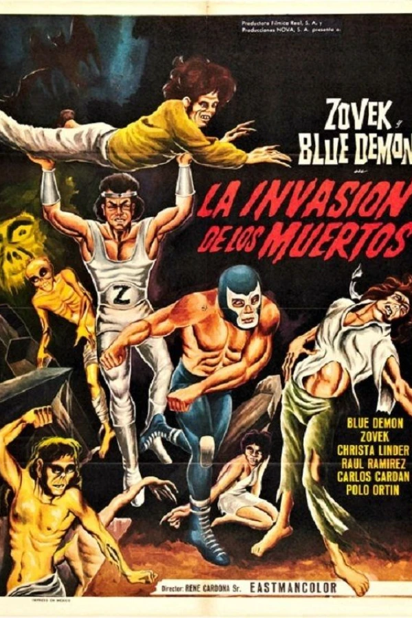 Blue Demon y Zovek en La invasión de los muertos Plakat