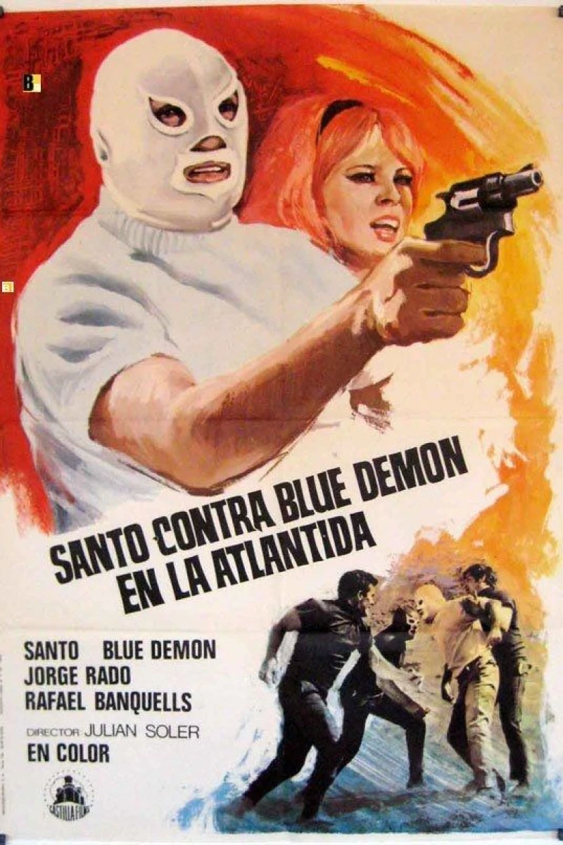 Santo vs. Blue Demon in Atlantis Plakat